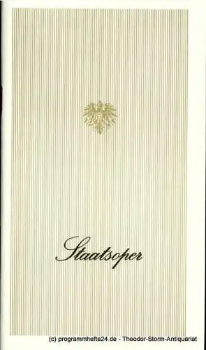 Österreichischer Bundestheaterverband, Direktion der Staatsoper Wien, Lothar Knessl: Programmheft Bizet: CARMEN. Premiere 9. Dezember 1978 Staatsoper Wien. 