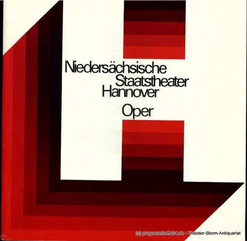 Niedersächsische Staatstheater Hannover, Opernhaus, Günter Roth, Raffael Nedomansky: Programmheft Die Meistersinger von Nürnberg. Staatsoper Hannover 1977. 