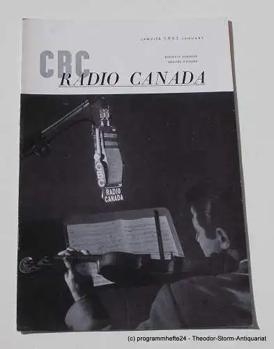 Canadian Broadcasting Corporation: Programmheft CBC European Program Schedule RADIO CANADA JANUARY 1953. 