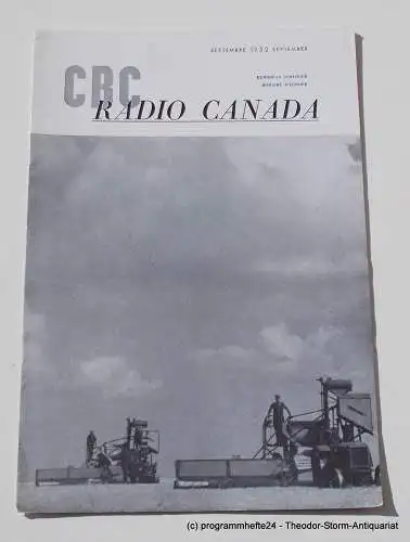 Canadian Broadcasting Corporation: Programmheft CBC European Program Schedule RADIO CANADA SEPTEMBER 1952. 