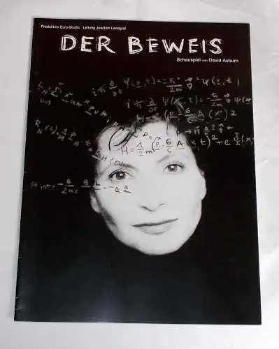 Euro-Studio, Joachim Landgraf, Birgit Landgraf: Programmheft Der Beweis. Schauspiel von David Auburn. Susanne Uhlen 2002. 
