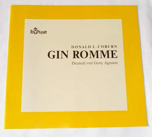 Bühne 64, Margot Medicus: Programmheft GIN ROMME von Donald L. Coburn 1996. 