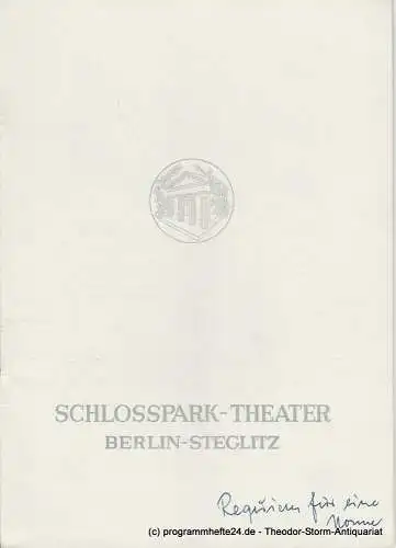 Schlosspark  Theater Berlin-Steglitz, Boleslaw Barlog: Programmheft Requiem für eine Nonne von William Faulkner. Spielzeit 1955 / 56 Heft 47. 