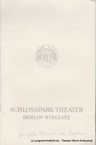 Schlosspark  Theater Berlin-Steglitz, Boleslaw Barlog: Programmheft Der gute Mensch von Sezuan. Spielzeit 1966 / 67. 