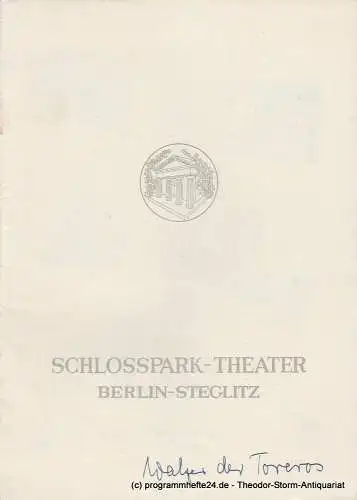 Schlosspark  Theater Berlin-Steglitz, Boleslaw Barlog: Programmheft Der Walzer der Toreros.  Spielzeit 1957 / 1958 Heft 64. 