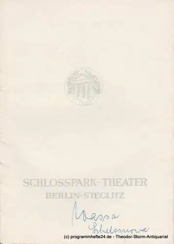 Schlosspark  Theater Berlin-Steglitz, Boleslaw Barlog: Programmheft Wassa Schelesnowa. Drama von Maxim Gorki. Spielzeit 1964 / 65 Heft 128. 