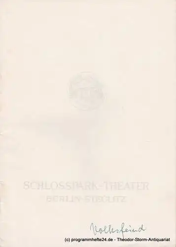 Schlosspark  Theater Berlin-Steglitz, Boleslaw Barlog: Programmheft Ein Volksfeind. Schauspiel von Henrik Ibsen. Spielzeit 1960 / 61 Heft 93. 