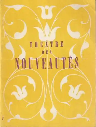 Theatre des Nouveautes, Benoit-Leon Deutsch: Programmheft Raymond Castans AUGUSTE Januar 1958 Theatre des Nouveautes. 