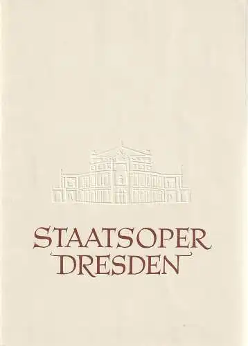 Staatsoper Dresden, Heinrich Allmeroth, Eberhard Sprink, Jürgen Beythien: Programmheft Jacques Offenbach HOFFMANNS ERZÄHLUNGEN Staatsoper Dresden 1957. 