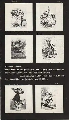 Städtische Theater Karl-Marx-Stadt, Gerhard Meyer, Doris Tschierschky, Florian Morgenstern: Programmheft A. Sastre TRAGÖDIE CELESTINA Theater Karl-Marx-Stadt 1981. 