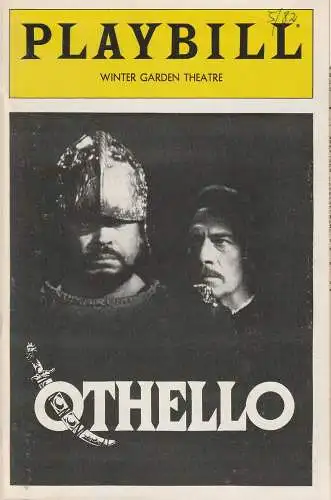 Playbill inc., Winter Garden Theatre,  Gerald Schoenfeld, Bernard B. Jacobs: Programmheft William Shakespeare OTHELLO  Winter Garden Theatre 1982. 