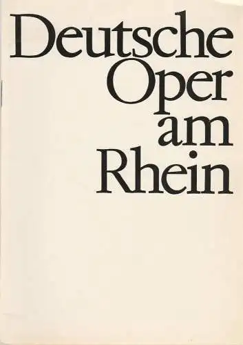 Deutsche Oper am Rhein-Theatergemeinschaft Düsseldorf-Duisburg, Grischa Barfuss, Rolf Trouwborst, Manfred von Stein, Rudolf Eimke und Elfi Hess ( Szenenfotos ): Programmheft Richard Wagner DIE WALKÜRE 15. Juni 1968 Spielzeit 1967 / 68. 