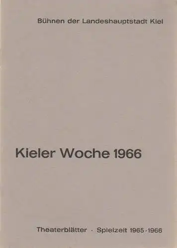 Bühnen der Landeshauptstadt Kiel, Joachim Klaiber, Peter Kleinschmidt, Lutz Liebelt,  Peter-Jürgen Gudd: Programmheft Richard Strauss ARABELLA 22. Juni 1966  Stadttheater Spielzeit 1965 / 66. 