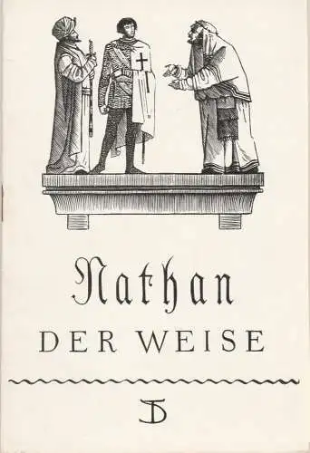 Deutsches Theater Berlin, Wolfgang Langhoff: Programmheft Gotthold Ephraim Lessing NATHAN DER WEISE Deutsche Theater 1954. 