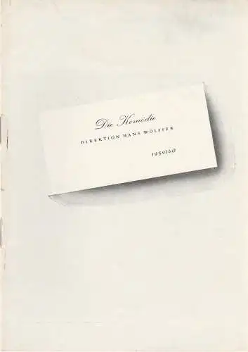 Komödie, Hans Wölffer, Brigitte Wenkel: Programmheft Clifford Odets EIN MÄDCHEN VOM LANDE Komödie 1959. 