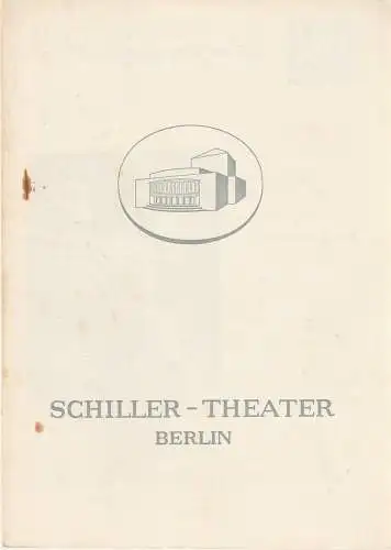 Schiller-Theater, Boleslaw Barlog, Albert Beßler: Programmheft nach Euripides DIE TROERINNEN Spielzeit 1957  / 58 Heft 74. 