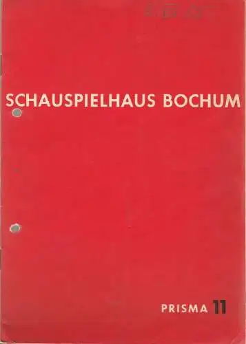 Schauspielhaus Bochum, Hans Schalla, Hans Peter Doll, Max Fritzsche, Grete Hamer ( Fotos ): Programmheft William Shakespear DER STURM Spielzeit 1954 / 55 Prisma 11. 