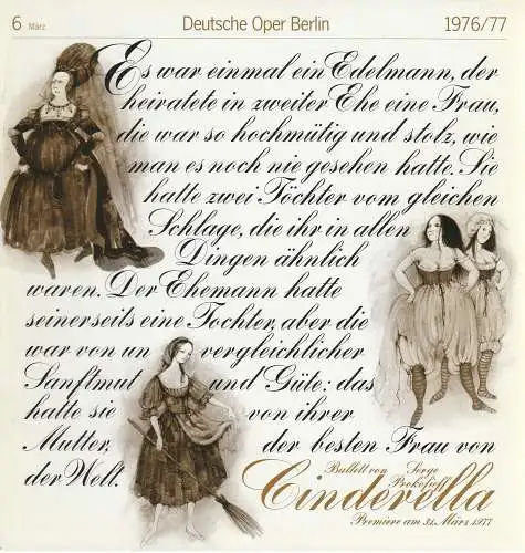 Deutsche Oper Berlin, Siegfried Palm: Deutsche Oper Berlin Spielzeit 1976 / 77 Heft 6 März Ballett Cinderella. 