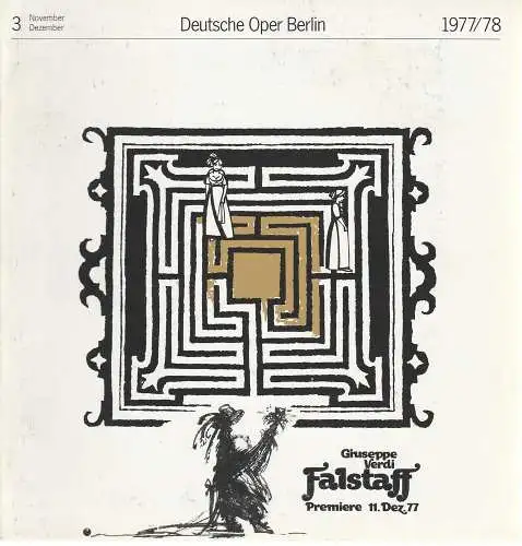 Deutsche Oper Berlin, Siegfried Palm, Karl Dietrich Gräwe, Gerhard Milting: Deutsche Oper Berlin Spielzeit 1977 / 78 Heft 3 November / Dezember Falstaff. 