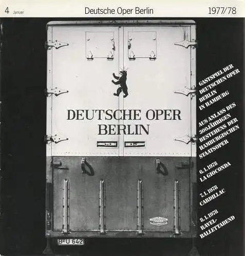 Deutsche Oper Berlin, Siegfried Palm, Karl Dietrich Gräwe, Gerhard Milting: Deutsche Oper Berlin Spielzeit 1977 / 78 Heft 4 Januar Salome. 