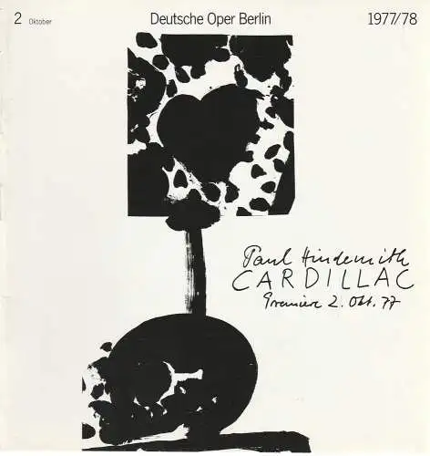 Deutsche Oper Berlin, Siegfried Palm, Gerhard Milting, Achim Freyer: Deutsche Oper Berlin Spielzeit 1977 / 78 Heft 2 Oktober Die Tochter des Tambourmajors. 