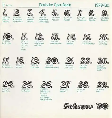 Deutsche Oper Berlin, Siegfried Palm, Karl Dietrich Gräwe: Deutsche Oper Berlin Spielzeit 1979 / 80 Heft 5 Februar Macbeth. 