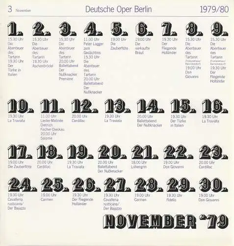 Deutsche Oper Berlin, Siegfried Palm, Karl Diertich Gräwe: Deutsche Oper Berlin Spielzeit 1979 / 80 Heft 3 November 79 Der Bajazzo. 