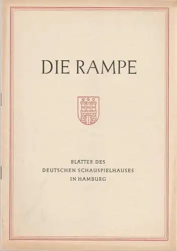 Deutsches Schauspielhaus Hamburg, Albert Lippert, Ludwig Benninghoff: Programmheft Anton Tschechow DER KIRSCHGARTEN Die Rampe Spielzeit 1954 / 55 Heft 17. 