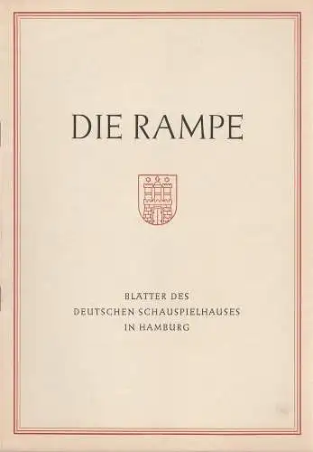 Deutsches Schauspielhaus Hamburg, Albert Lippert, Ludwig Benninghoff: Programmheft August Strindberg SCHWANENWEISS Die Rampe Spielzeit 1953 / 54 Heft 3. 