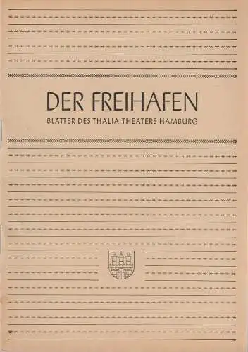 Thalia-Theater Hamburg, Willy Maertens, Albert Dambek, Conrad Kayser: Programmheft Terence Rattigan DER FALL WINSLOW Der Freihafen Spielzeit 1949 / 50 Heft 6. 