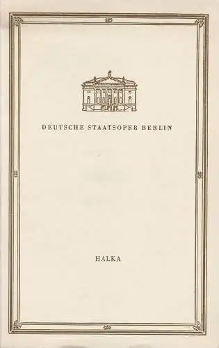 Deutsche Staatsoper Berlin, Günter Rimkus: Programmheft Stanislaw Moniuszko HALKA 3. April 1959. 