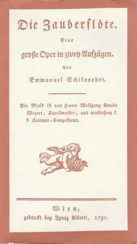 Staatstheater Braunschweig, Christoph Groszer, Helmar Harald Fischer, Michel Leinert: Programmheft W. A. Mozart DIE ZAUBERFLÖTE Staatstheater Braunschweig 1975. 