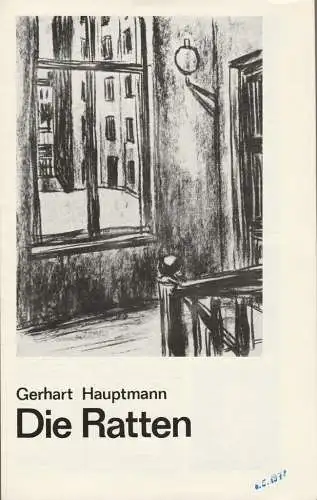 Deutsches Theater und Kammerspiele Berlin, Staatstheater der DDR, Gerhard Wolfram, Heinz Rohloff: Programmheft Gerhart Hauptmann DIE RATTEN Deutsches Theater 1977. 