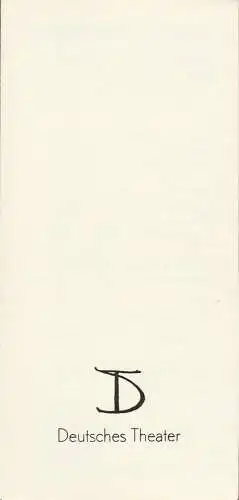 Deutsches Theater Berlin, Staatstheater der DDR, Gerhard Wolfram, Alexander Weigel / Heinz Rohloff: Programmheft DEUTSCHE VOLKSLIEDER gesungen von SCHAUSPIELERN DES DEUTSCHEN THEATERS Premiere 12. Oktober 1981. 