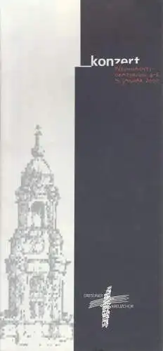 Kreuzkirche Dresden, Dresdner Kreuzchor, Barbara Gläßer, Uwe Grüner, Andreas Balzer, Katharina Balzer: Programmheft DRESDNER KREUZCHOR Johann Sebastian Bach WEIHNACHTSORATORIUM  9. Januar 2000. 