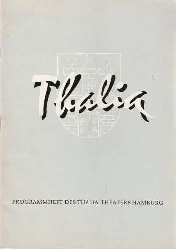 Thalia Theater Hamburg, Willy Maertens, Albert Dambek, Conrad  Kayser, Rosemarie Pierer ( Szenenfotos ): Programmheft William Douglas Home EIN MANN FÜR JENNY Thalia Theater Hamburg 1957. 