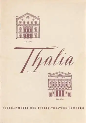 Thalia Theater Hamburg, Willy Maertens, Albert Dambek, Conrad Kayser: Programmheft Frederick Lonsdale MRS. CHENEY'S ENDE Thalia Theater Hamburg 1955. 