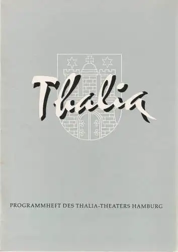 Thalia Theater Hamburg, Willy Maertens, Albert Dambek, Conrad Kayser, Rosemarie Pierer (Szenenfotos): Programmheft  Ronald Alexander FERIEN FÜR LIEBENDE 115. Spielzeit 1958 / 59 Heft 2. 