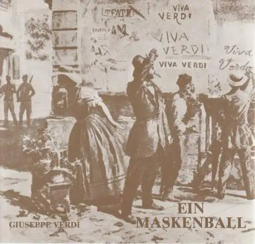 Saarländisches Staatstheater Saarbrücken, Jiri Kout, Martin Peleikis, Lothar Trautmann, Thomas Lang: Programmheft Giuseppe Verdi EIN MASKENBALL Premiere 20. September 1986 Großes Haus Spielzeit 1986 / 87. 