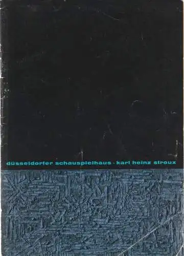 Düsseldorfer Schauspielhaus, Karl Heinz Stroux, Dramaturgie,  Lore Bermbach (Fotos): Programmheft Peter Ustinov ENDSPURT 15. März 1963 Spielzeit 1962 / 63 Heft VI  Monatsheft des Düsseldorfer Schauspielhauses Februar 1963. 