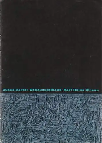 Düsseldorfer Schauspielhaus, Karl Heinz Stroux, G. Johannes Klose,  Lore Bermbach (Fotos): Programmheft George B. Shaw MAN KANN NIE WISSEN Düsseldorfer Schauspielhaus 1966. 