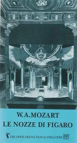Nationaltheater Prag, Helena Havlikova, Milan Albich, Jan Vancura, Alena Valsubova: Programmheft Wolfgang Amadeus Mozart LE NOZZE DE FIGARO Wiederaufnahme 15. März 1992 Ständethetater Spielzeit 1991 / 92. 