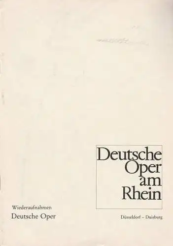 Deutsche Oper am Rhein-Theatergemeinschaft Düsseldorf-Duisburg, Grischa Barfuß, Rolf Trouwborst,  Ilka Kügler: Programmheft  Mozart DIE ENTFÜHRUNG AUS DEM SERAIL Deutsche Oper am Rhein 1982. 