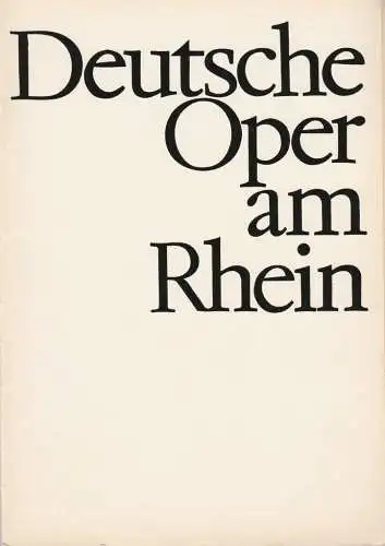 Deutsche Oper am Rhein-Theatergemeinschaft Düsseldorf-Duisburg, Grischa Barfuß, Rolf Trouwborst,  Elfi Hess (Szenenfotos): Programmheft Johann Strauß DER ZIGEUNERBARON Deutsche Oper am Rhein 1966. 