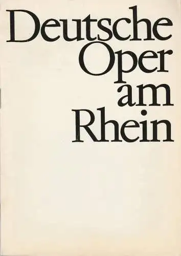 Deutsche Oper am Rhein-Theatergemeinschaft Düsseldorf-Duisburg, Grischa Barfuß, Rolf Trouwborst, Ilka Kügler: Programmheft Ludwig van Beethoven FIDELIO 1. Februar 1972 Spielzeit 1971 / 72 Heft I. 