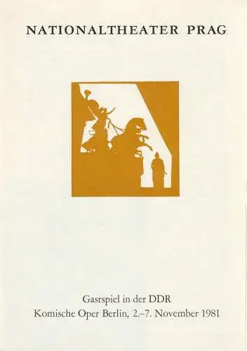 Künstler-Agentur der Deutschen Demokratischen Republik, Martin Vogler, E. Pfalz: Programmheft NATIONALTHEATER PRAG Leos Janacek KATJA KABANOVA Berlin 1981. 