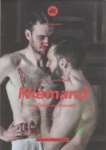Deutsches Theater Berlin, Ulrich Khuon, Birgit Lengers, Julia Kuon, Sabiene Meyer, Arno Declair (Probenfotos): Programmheft Deutsche Erstaufführung Ödön von Horvath NIEMAND Premiere 25. März 2017 Kammerspiele. 