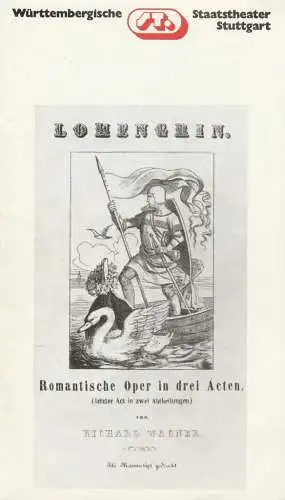 Generalintendanz der Württembergische Staatstheater Stuttgart, Heinz Knorr: Programmheft Richard Wagner LOHENGRIN  1. November 1980 Großes Haus. 