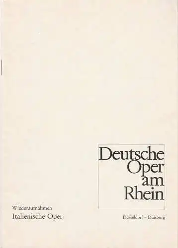 Deutsche Oper am Rhein- Theatergemeinschaft Düsseldorf-Duisburg (Grischa Barfuss), Rolf Trouwborst, Ilka Krüger: Programmheft Wiederaufnahme Giuseppe Verdi DER TROUBADOUR 3. Oktober 1982. 