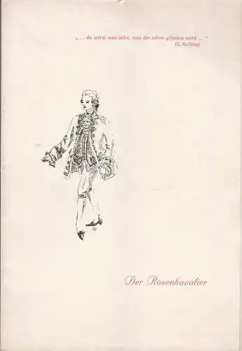 Das Meininger Theater, Alexander Reuter, Gottfried Fischborn, Wolfgang Gubisch, Hanns Jochen Genzel, Rudolf Krumm: Programmheft Richard Strauss DER ROSENKAVALIER Premiere 20. April 1961 Spielzeit 1960 / 61 Heft 28. 